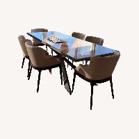 Cattelan Italia Dark Brown Wood Dining Set