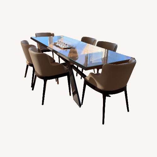 Used Cattelan Italia Dark Brown Wood Dining Set for sale on AptDeco