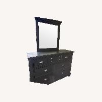 Rooms To Go Blue Wood Dresser with Mirror 