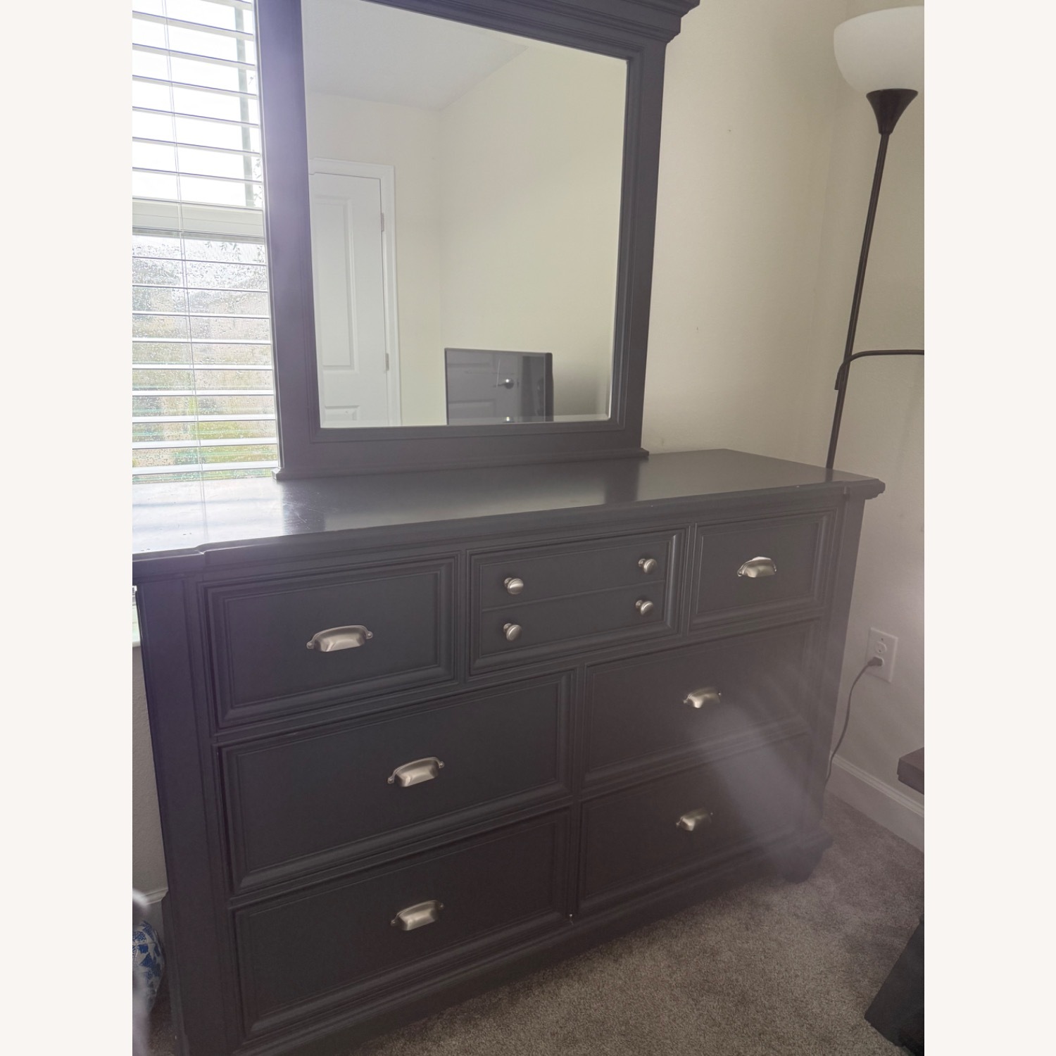 Rooms To Go Blue Wood Dresser with Mirror  - image-6