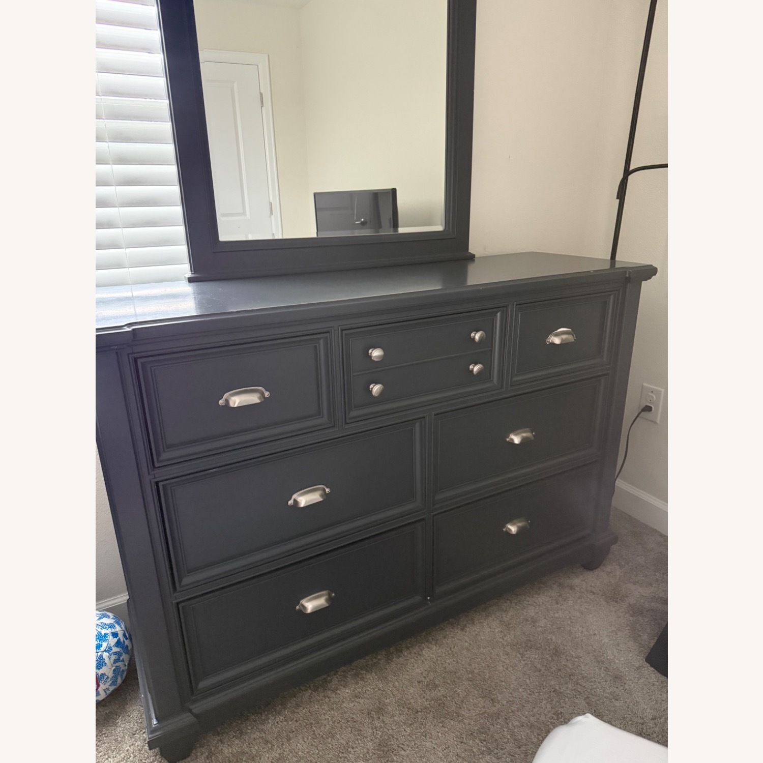 Rooms To Go Blue Wood Dresser with Mirror  - image-2