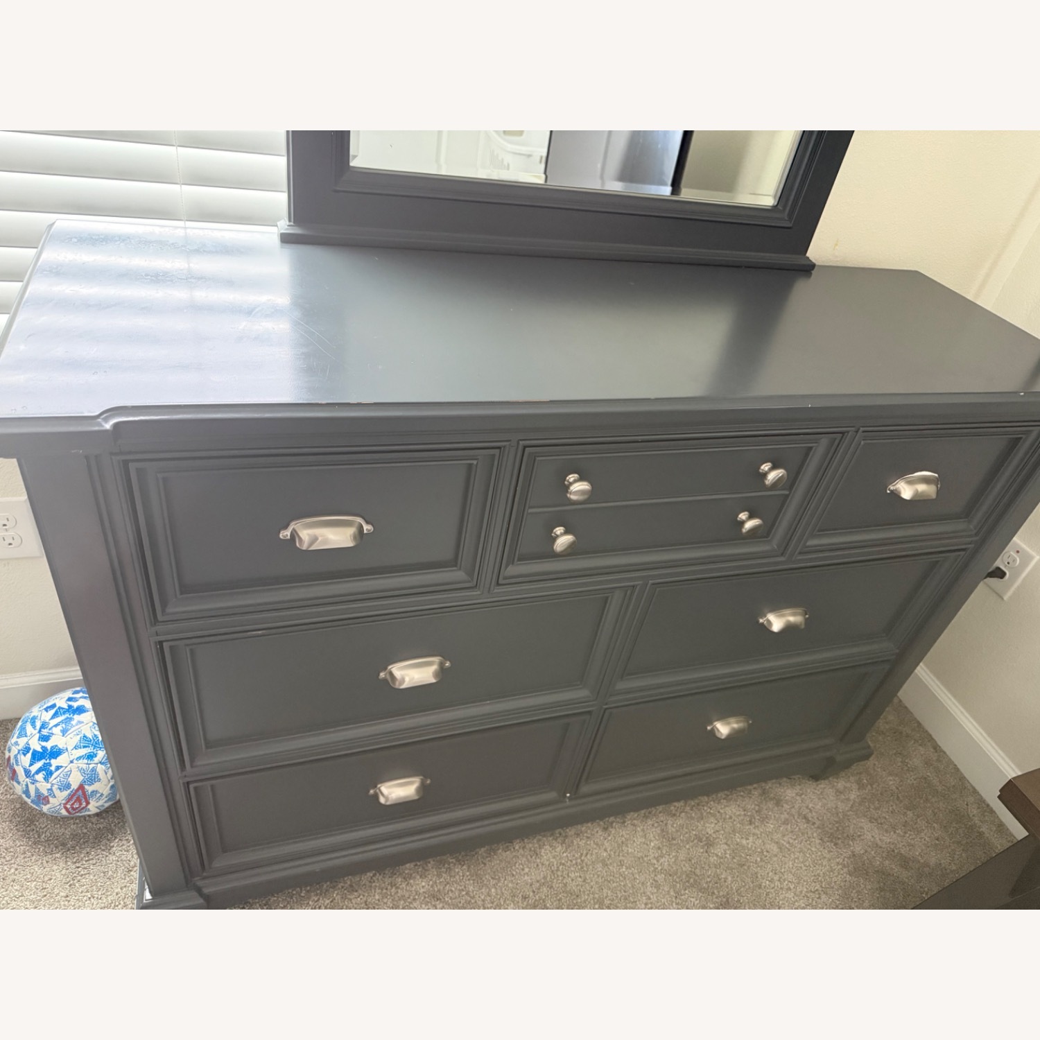 Rooms To Go Blue Wood Dresser with Mirror  - image-3