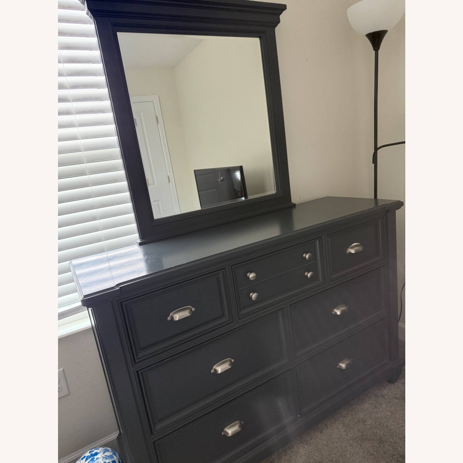 Rooms To Go Blue Wood Dresser with Mirror  - image-7