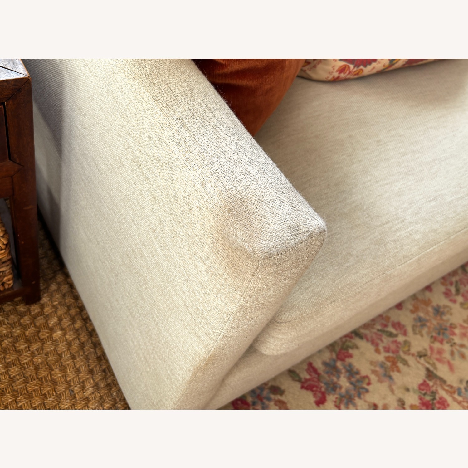 West Elm Marin White Fabric 3+ Seater Sofa - image-4