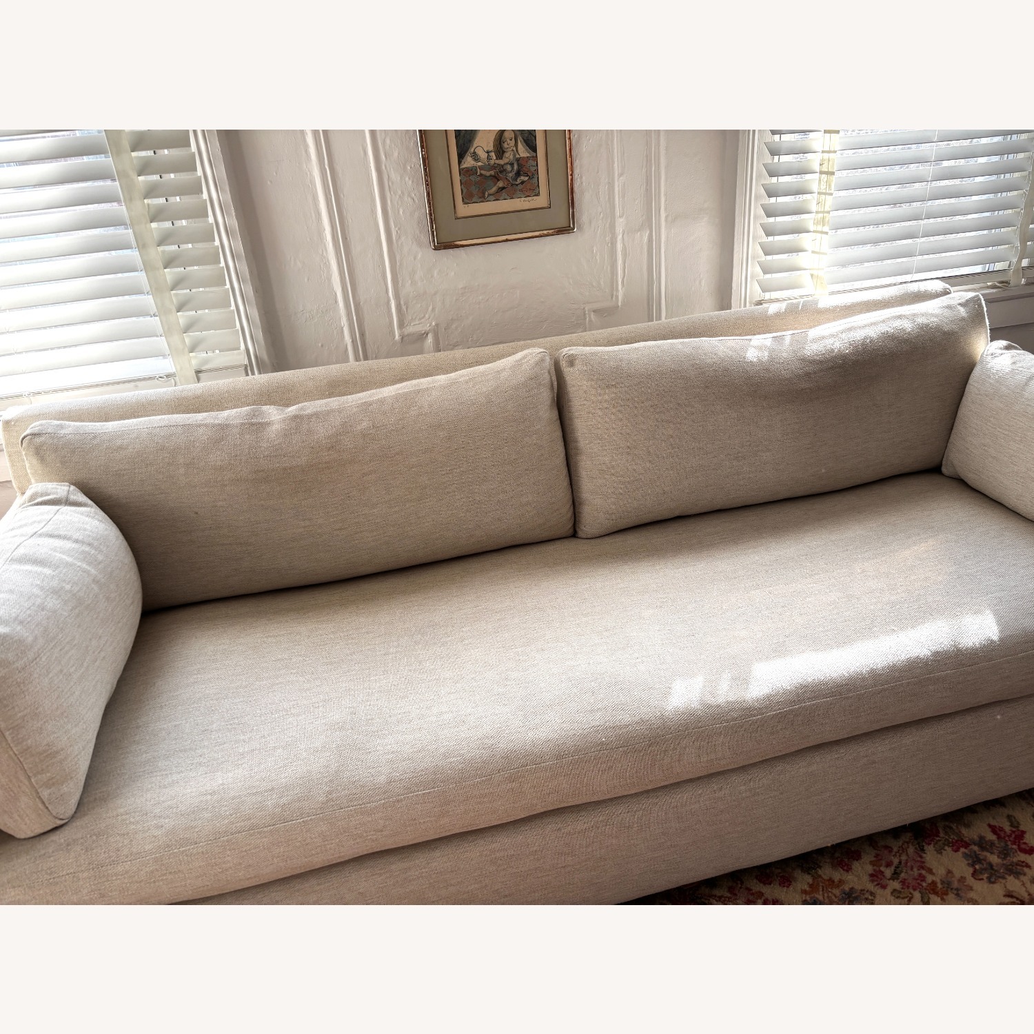 West Elm Marin White Fabric 3+ Seater Sofa - image-3