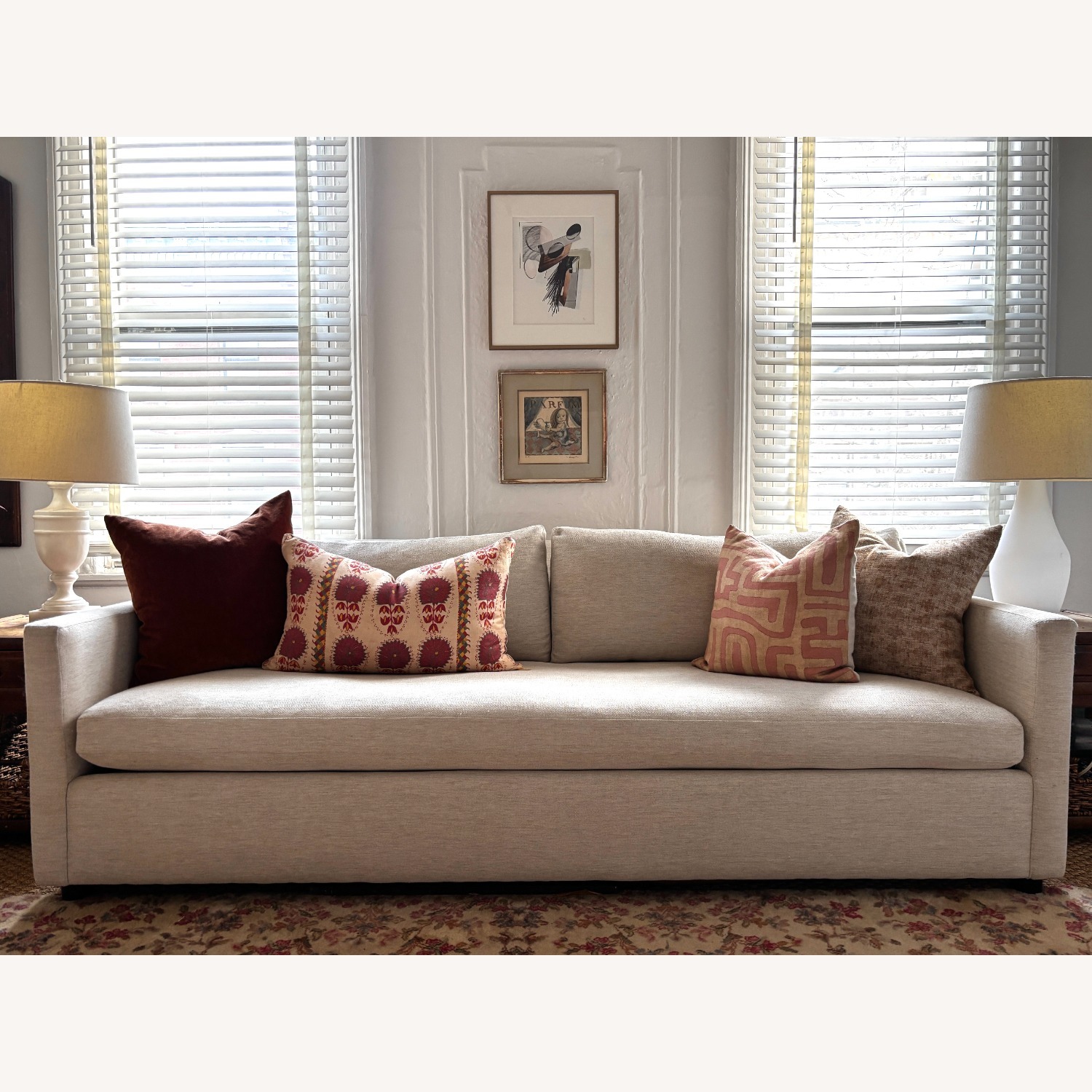 West Elm Marin White Fabric 3+ Seater Sofa - image-2