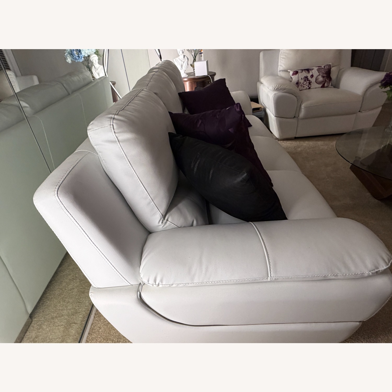 Dempsy Genuine Leather Pillow Top Arm Standard Sofa - image-4