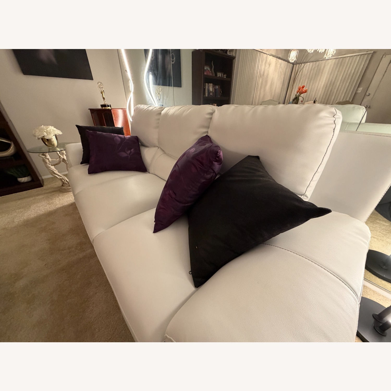 Dempsy Genuine Leather Pillow Top Arm Standard Sofa - image-3