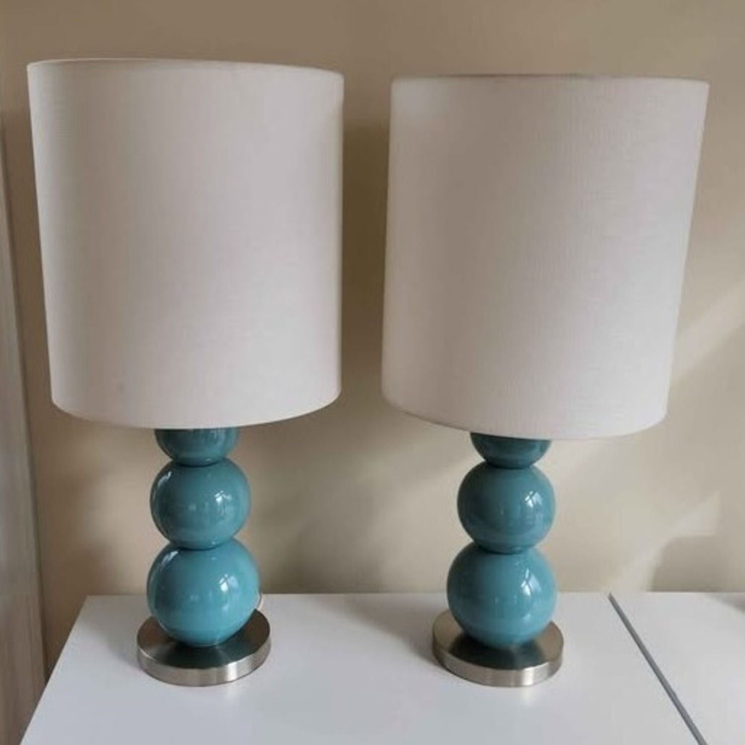 Blue Ceramic Table Lamps - image-3