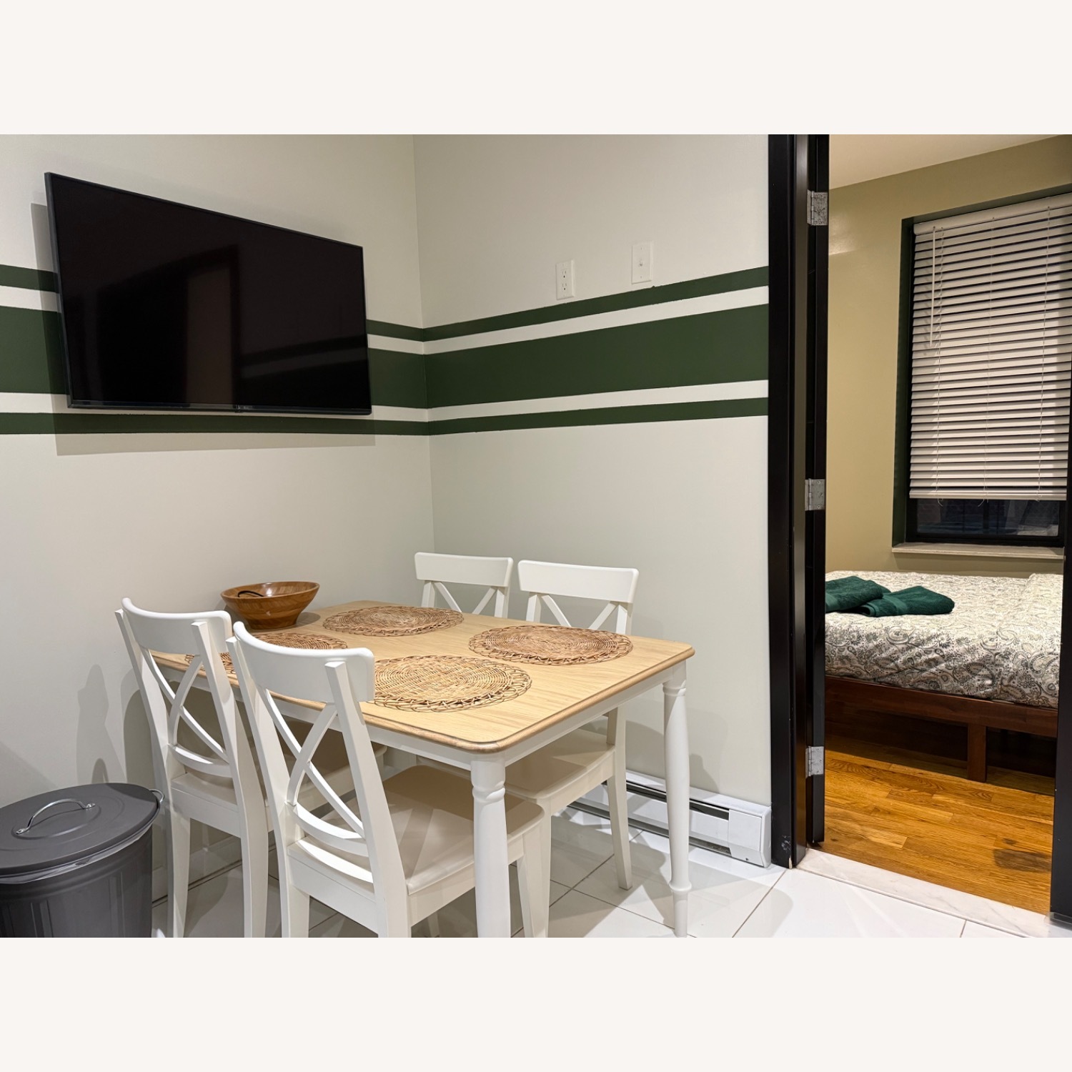 IKEA White Wood Dining Set - image-1