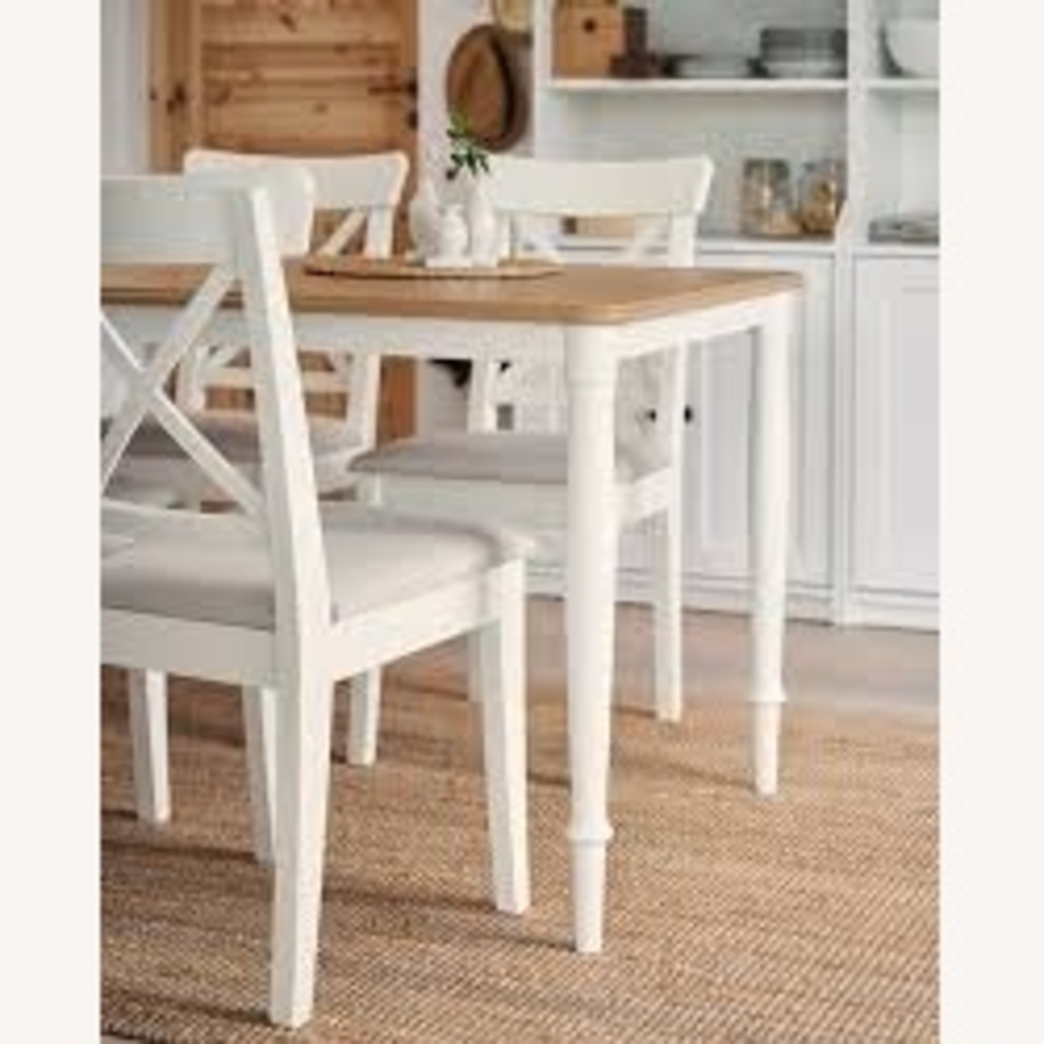 IKEA White Wood Dining Set - image-5