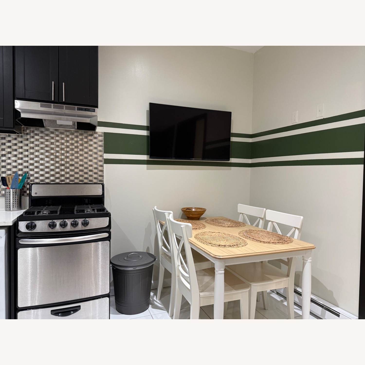 IKEA White Wood Dining Set - image-2