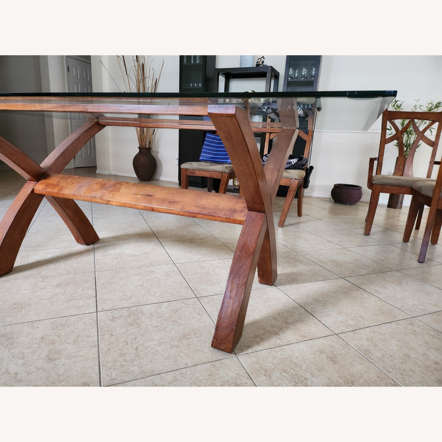 Light Brown Wood Dining Table - image-2