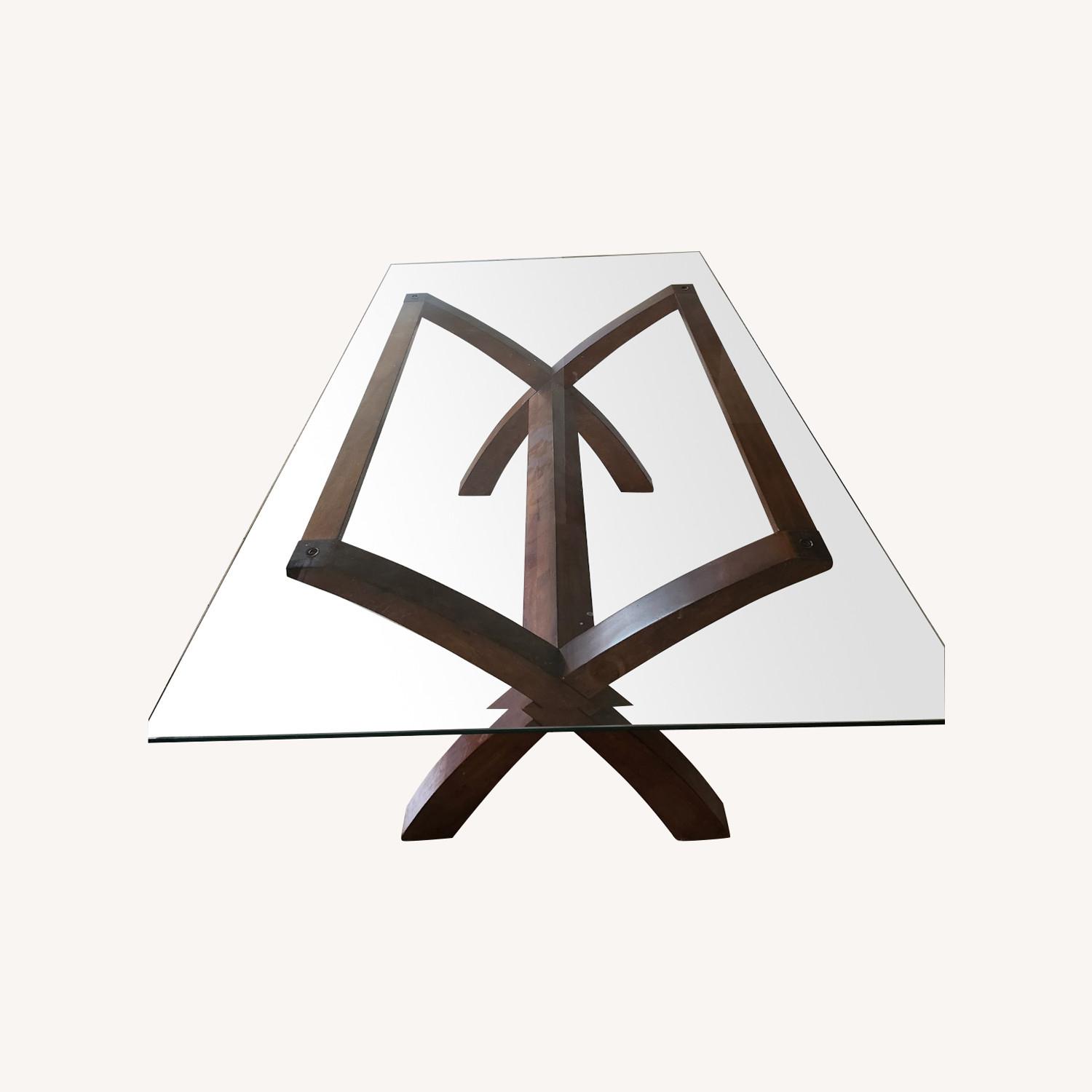 Light Brown Wood Dining Table - image-0