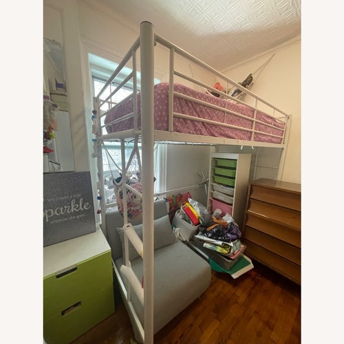 Used Wayfair Mack & Milo White Metal Bunk Bed for sale on AptDeco