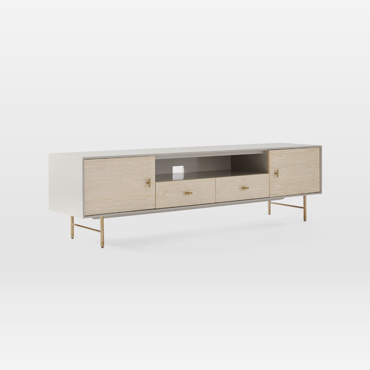 West Elm Laquer Media Console White Media Storage - image-4