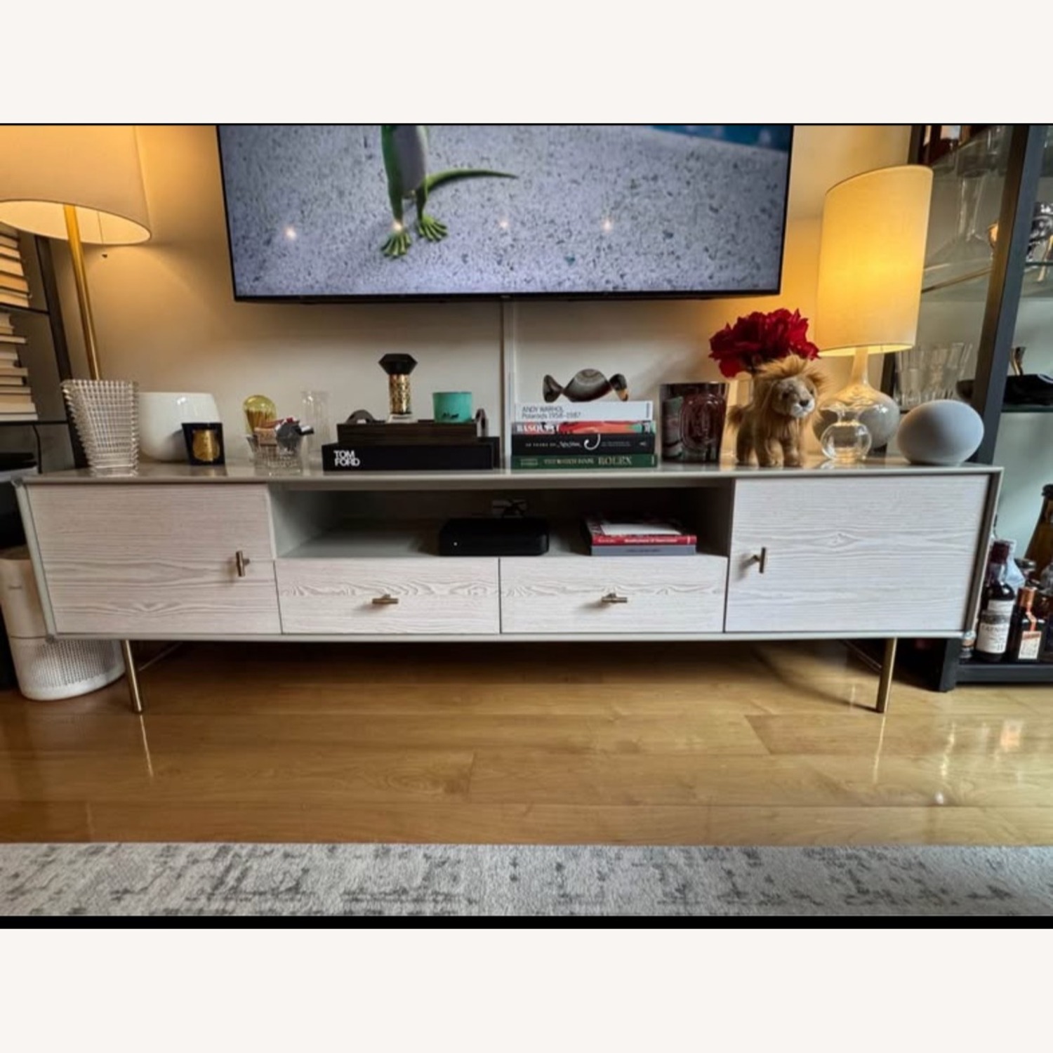 West Elm Laquer Media Console White Media Storage - image-2