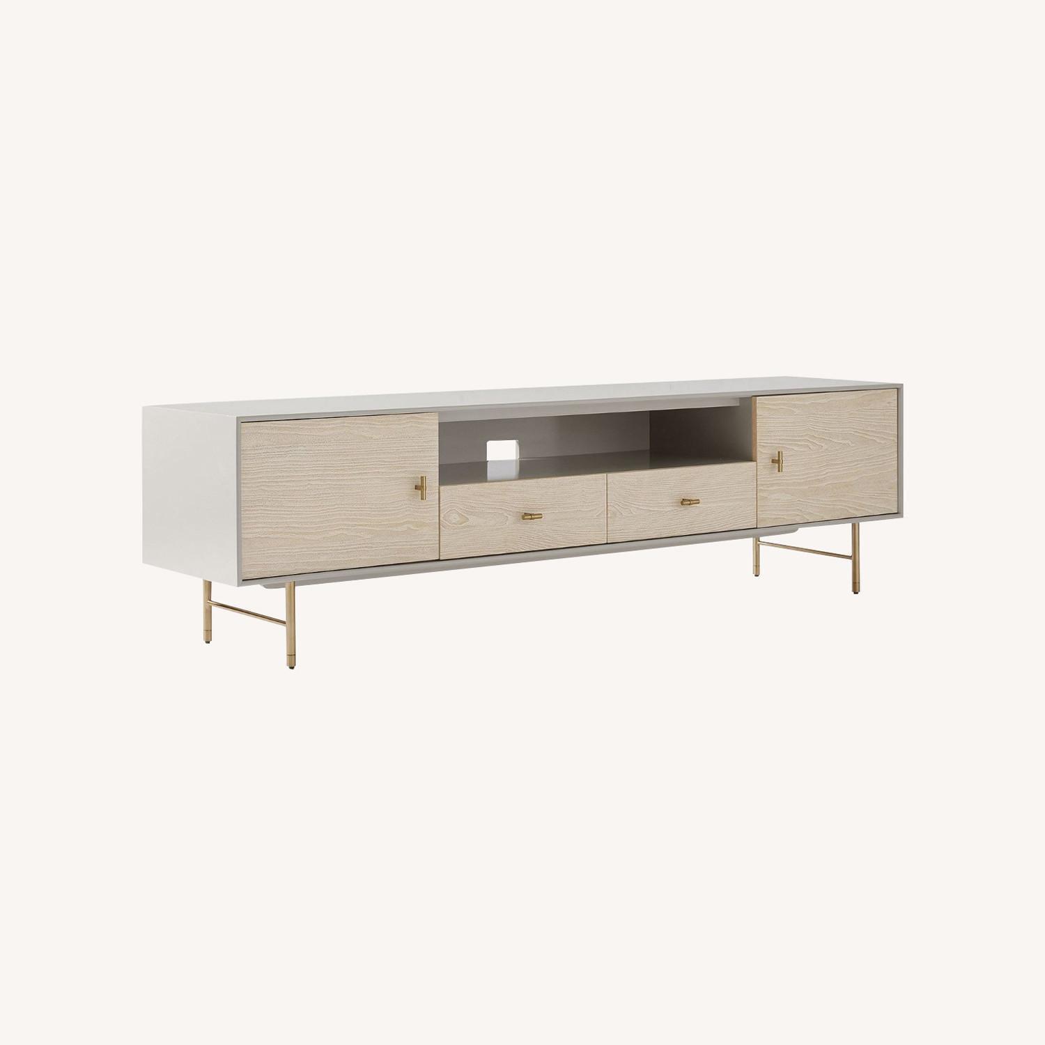 West Elm Laquer Media Console White Media Storage - image-0