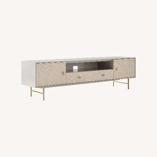 Used West Elm Laquer Media Console White Media Storage for sale on AptDeco