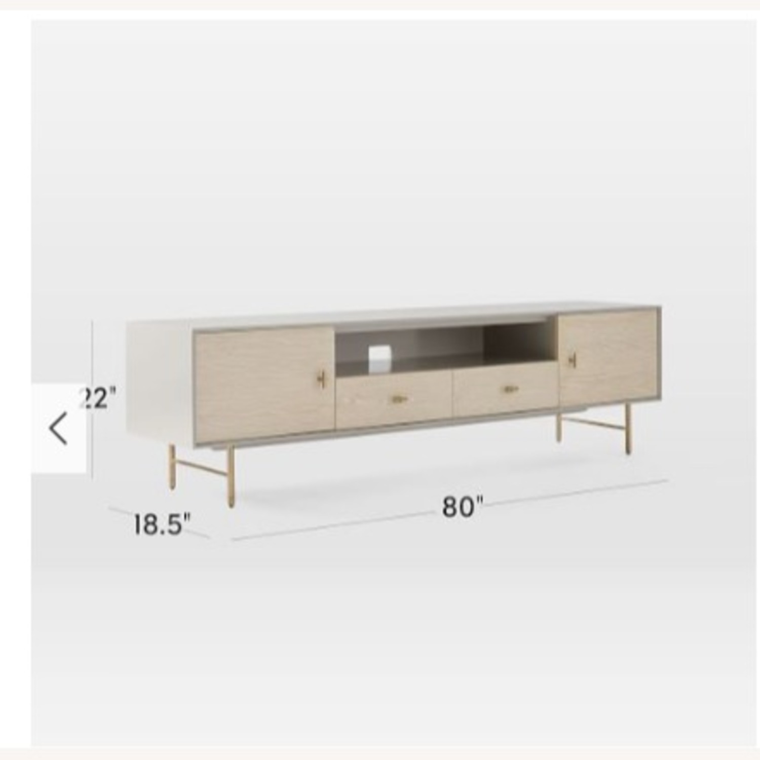 West Elm Laquer Media Console White Media Storage - image-1