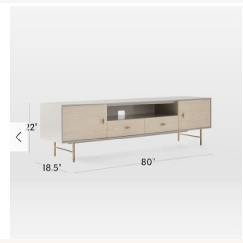 Used West Elm Laquer Media Console White Media Storage for sale on AptDeco