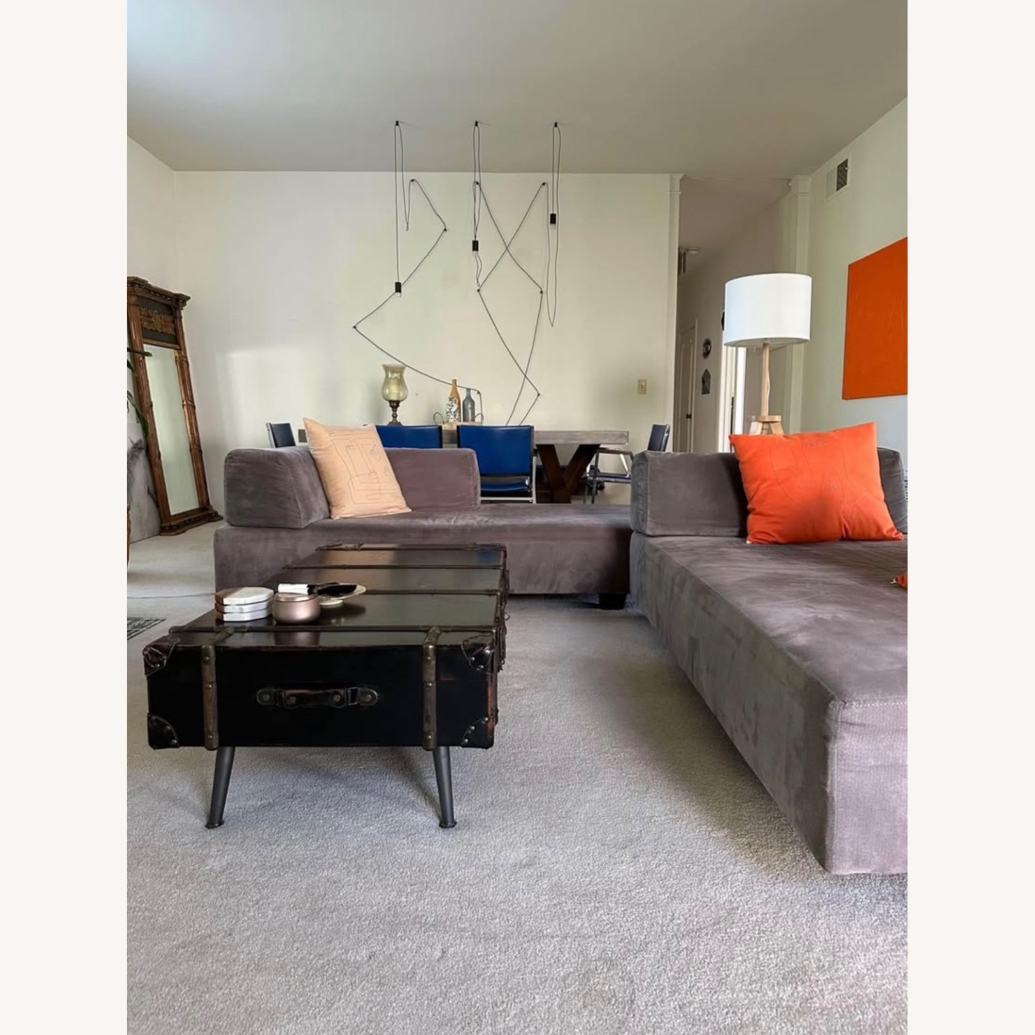 West Elm Tillary Dark Gray Fabric 2 Piece Sectional - image-3