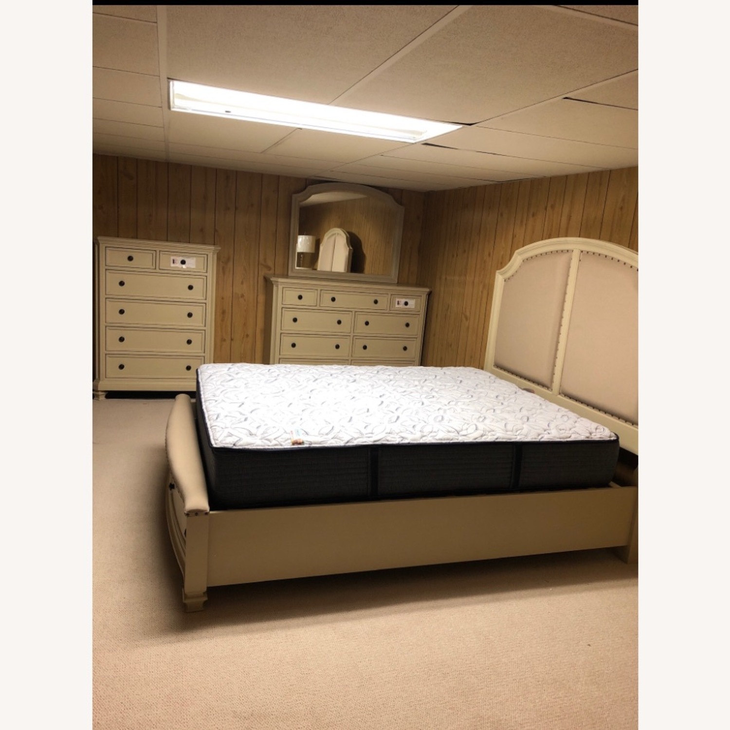 Bob's Discount Furniture Natural Fabric Full Bed - image-1