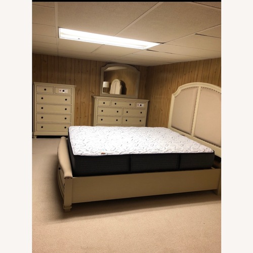Used Bob's Discount Furniture Natural Fabric Full Bed for sale on AptDeco