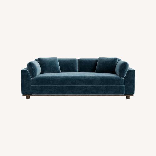 Used Joybird Miller Blue Velvet 3+ Seater Sofa for sale on AptDeco