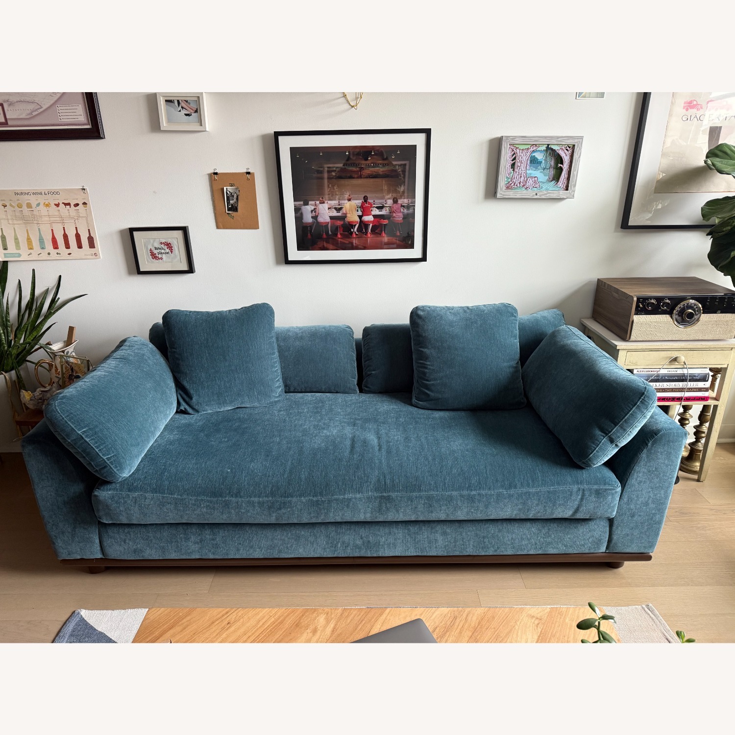 Joybird Miller Blue Velvet 3+ Seater Sofa - image-3