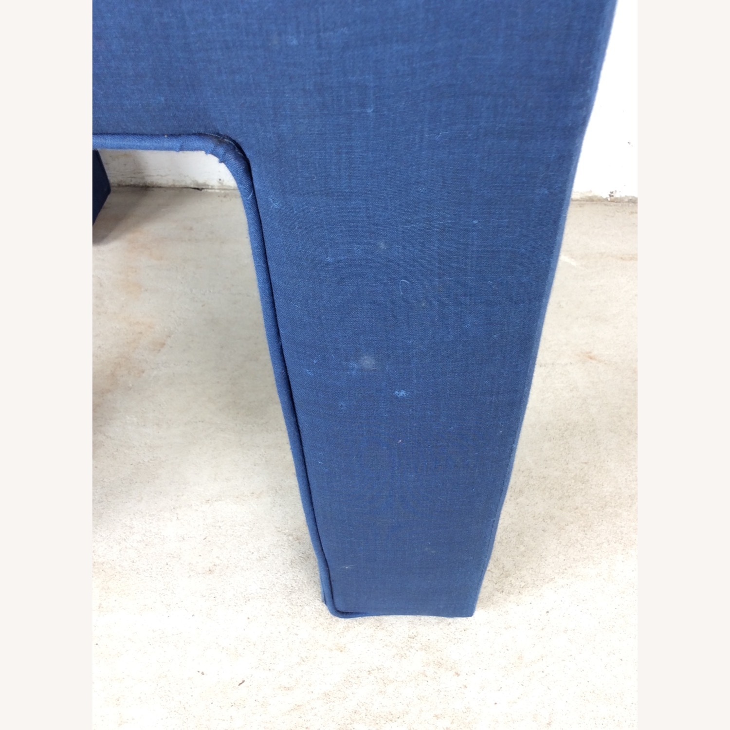 Vintage Blue Upholstered Parsons Style Stool - image-12