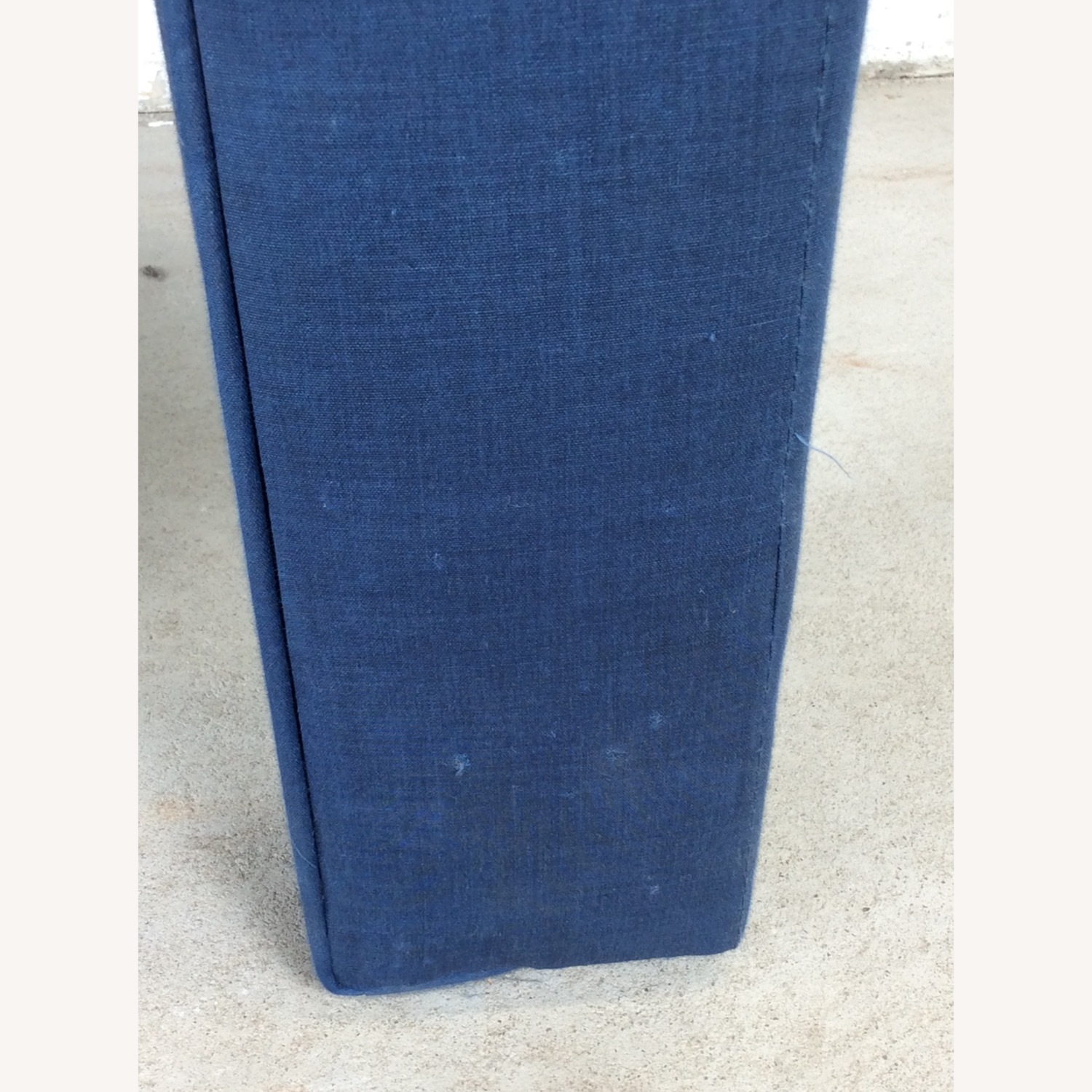 Vintage Blue Upholstered Parsons Style Stool - image-10