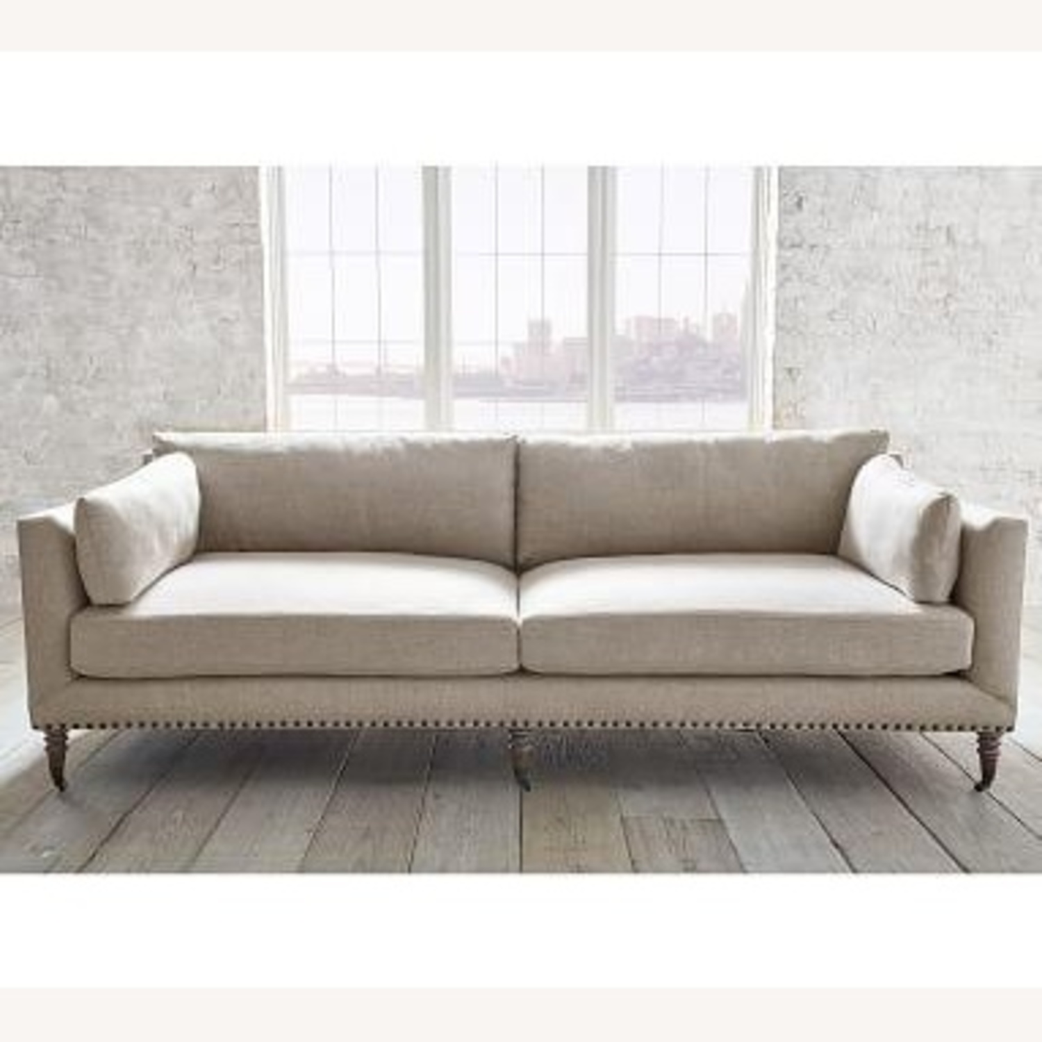 Pottery Barn Light Gray Fabric 2 Seater Sofa - image-4