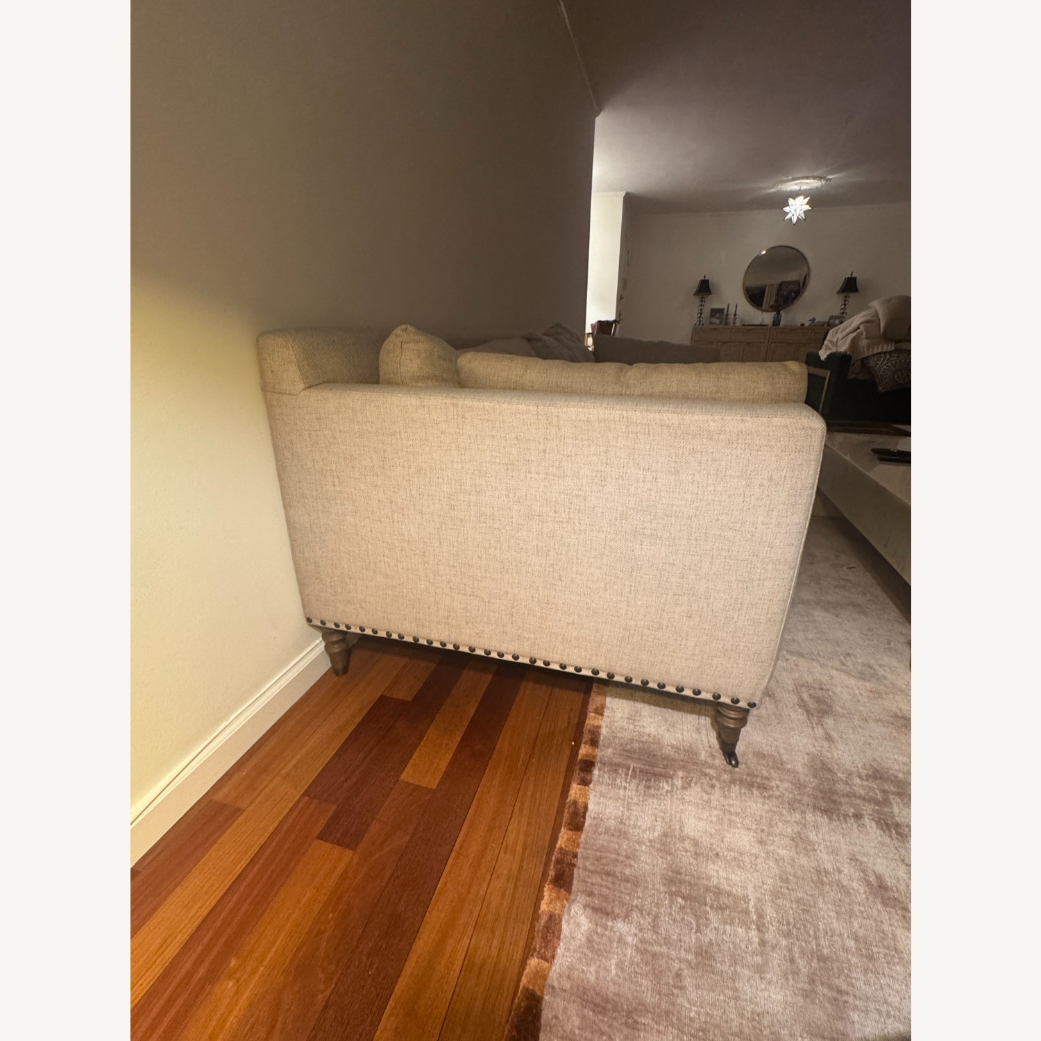 Pottery Barn Light Gray Fabric 2 Seater Sofa - image-2