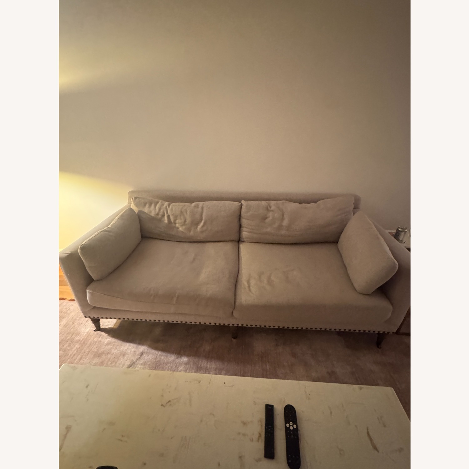 Pottery Barn Light Gray Fabric 2 Seater Sofa - image-3