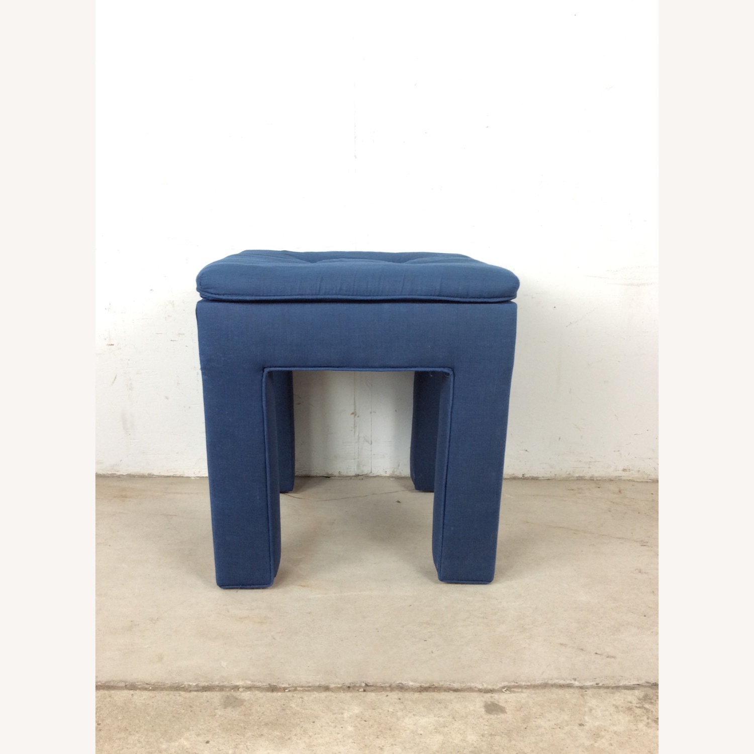 Vintage Parsons Style Stool with Tufted Seat - image-1