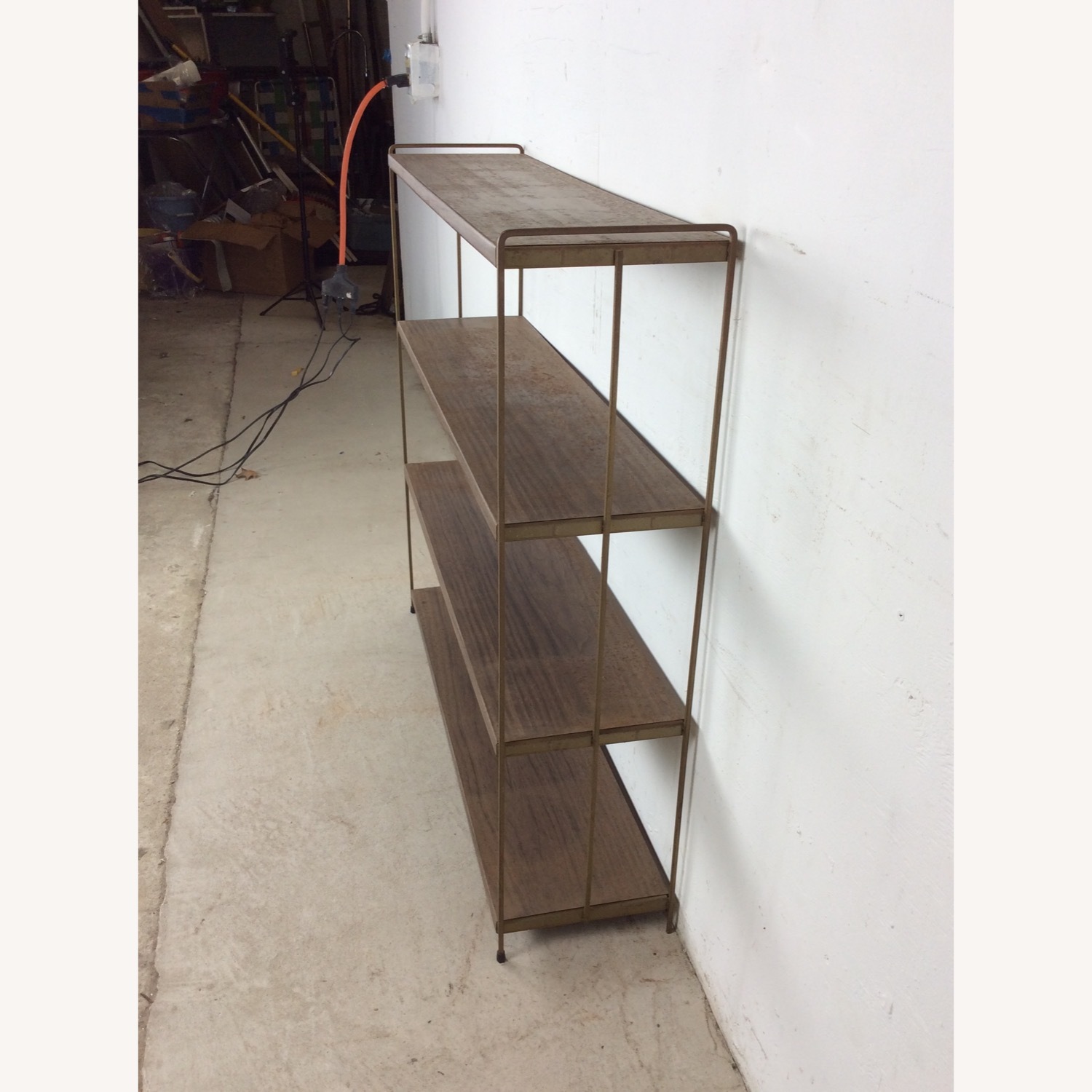 Mid Century 4 Shelf Bookcase with Faux Wood Print  - image-12