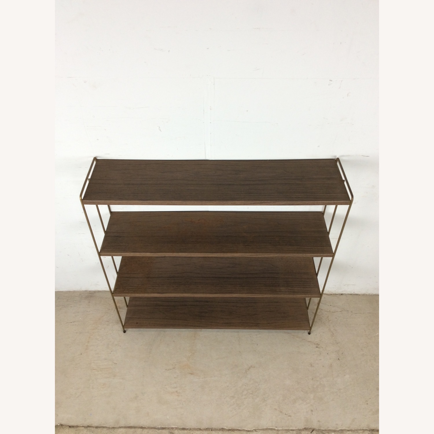 Mid Century 4 Shelf Bookcase with Faux Wood Print  - image-4