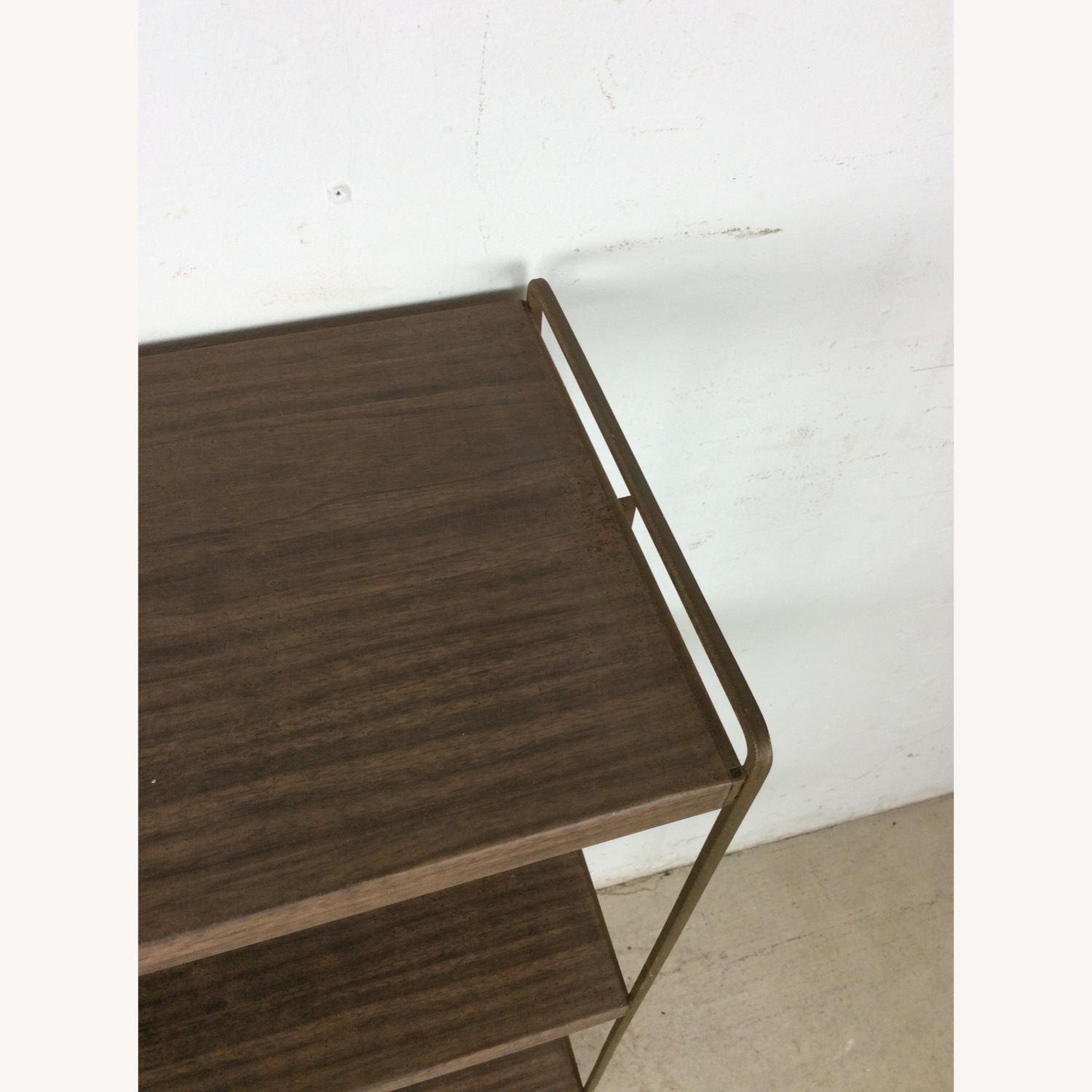 Mid Century 4 Shelf Bookcase with Faux Wood Print  - image-11