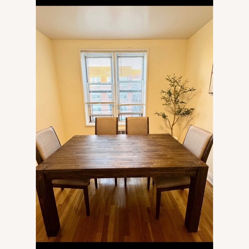 Used Wayfair Dark Brown Wood Dining Table for sale on AptDeco