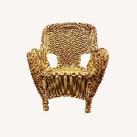 2 Hampton Bay Light Brown Wicker Patio Chairs