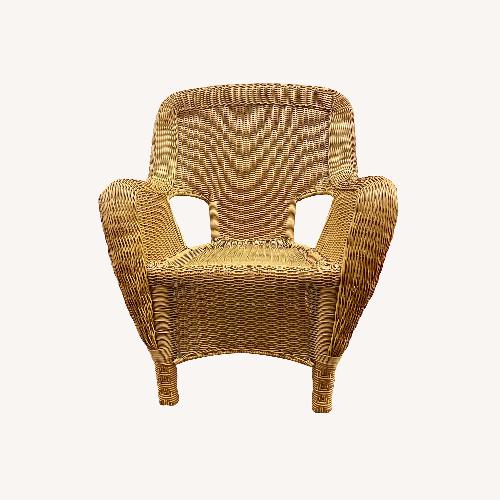 Used 2 Hampton Bay Light Brown Wicker Patio Chairs for sale on AptDeco