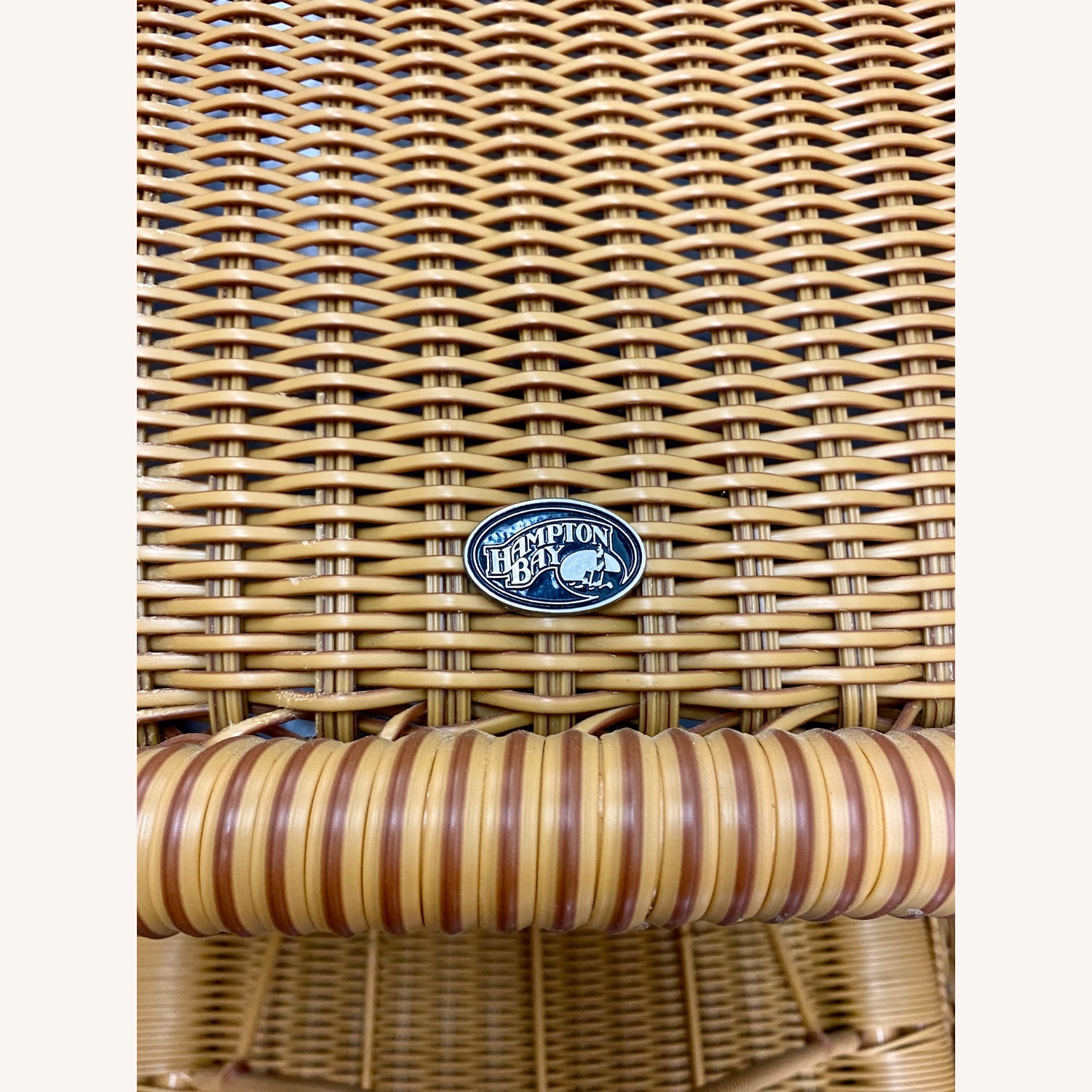 2 Hampton Bay Light Brown Wicker Patio Chairs - image-6