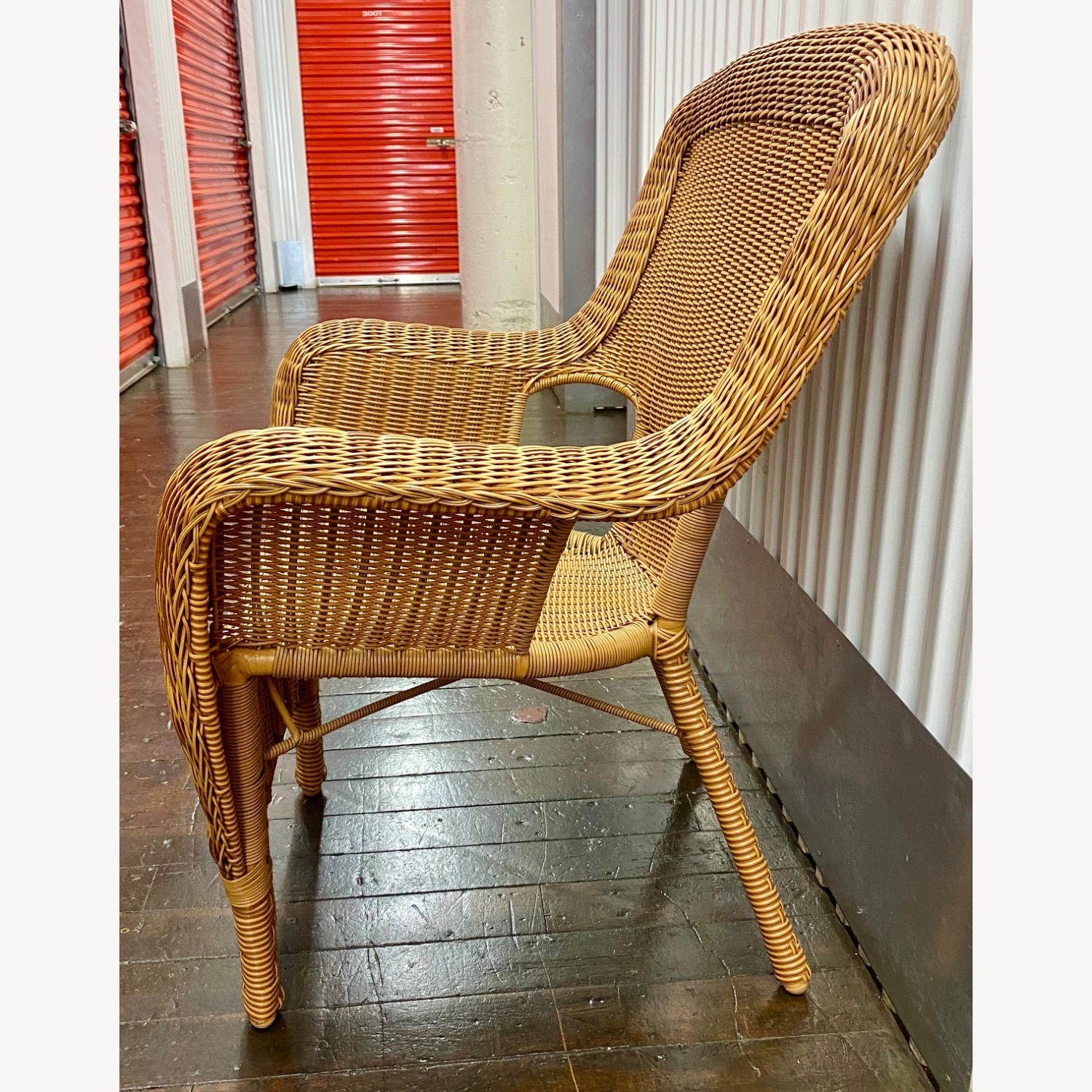 2 Hampton Bay Light Brown Wicker Patio Chairs - image-4