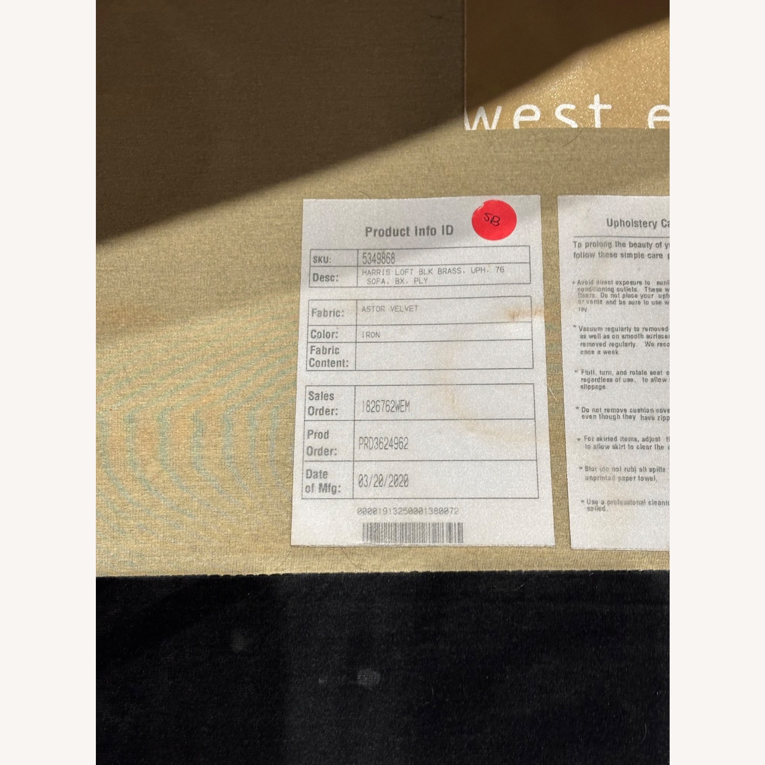 West Elm Harris Dark Grey Sofa Metal Legs - image-8