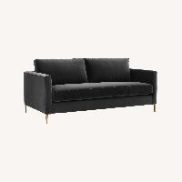 West Elm Harris Dark Grey Sofa Metal Legs 