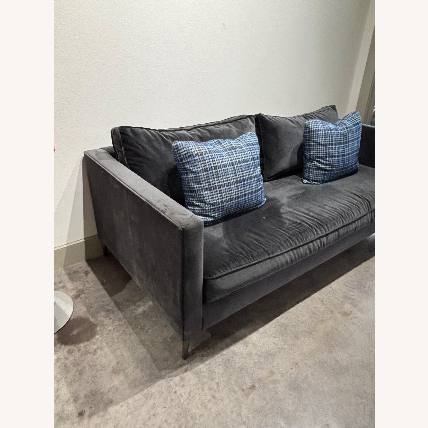 West Elm Harris Dark Grey Sofa Metal Legs - image-2