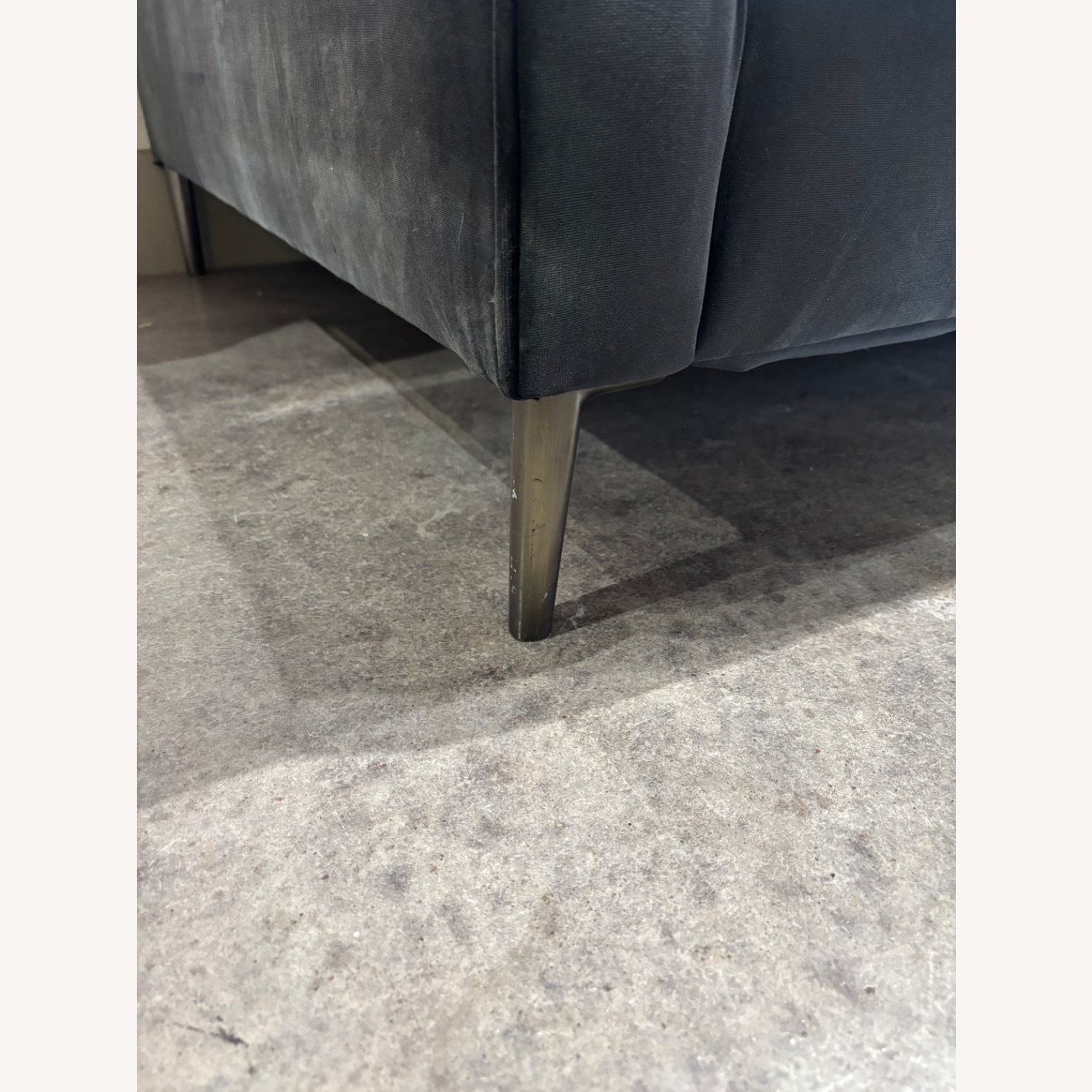 West Elm Harris Dark Grey Sofa Metal Legs - image-4