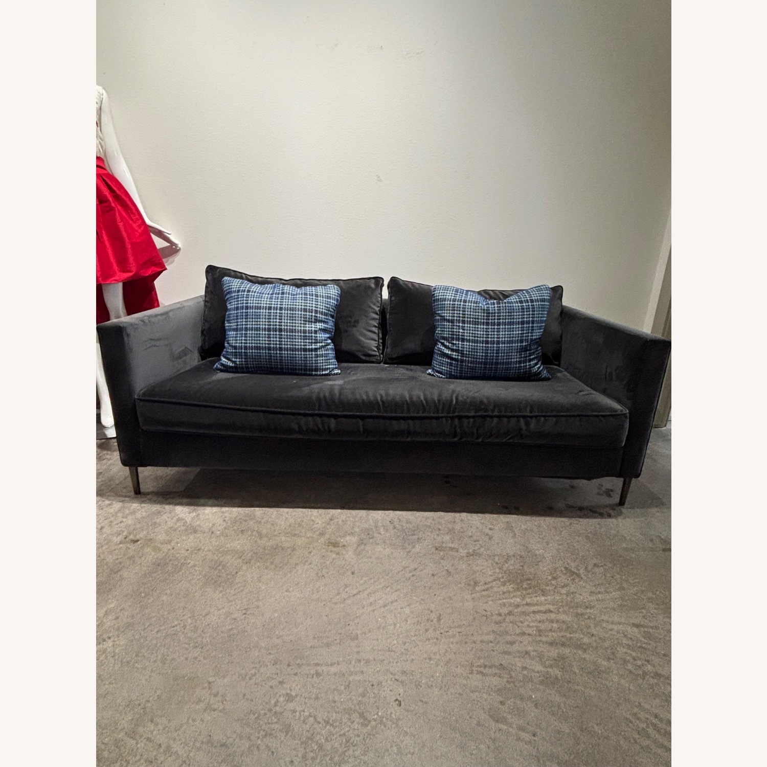 West Elm Harris Dark Grey Sofa Metal Legs - image-3