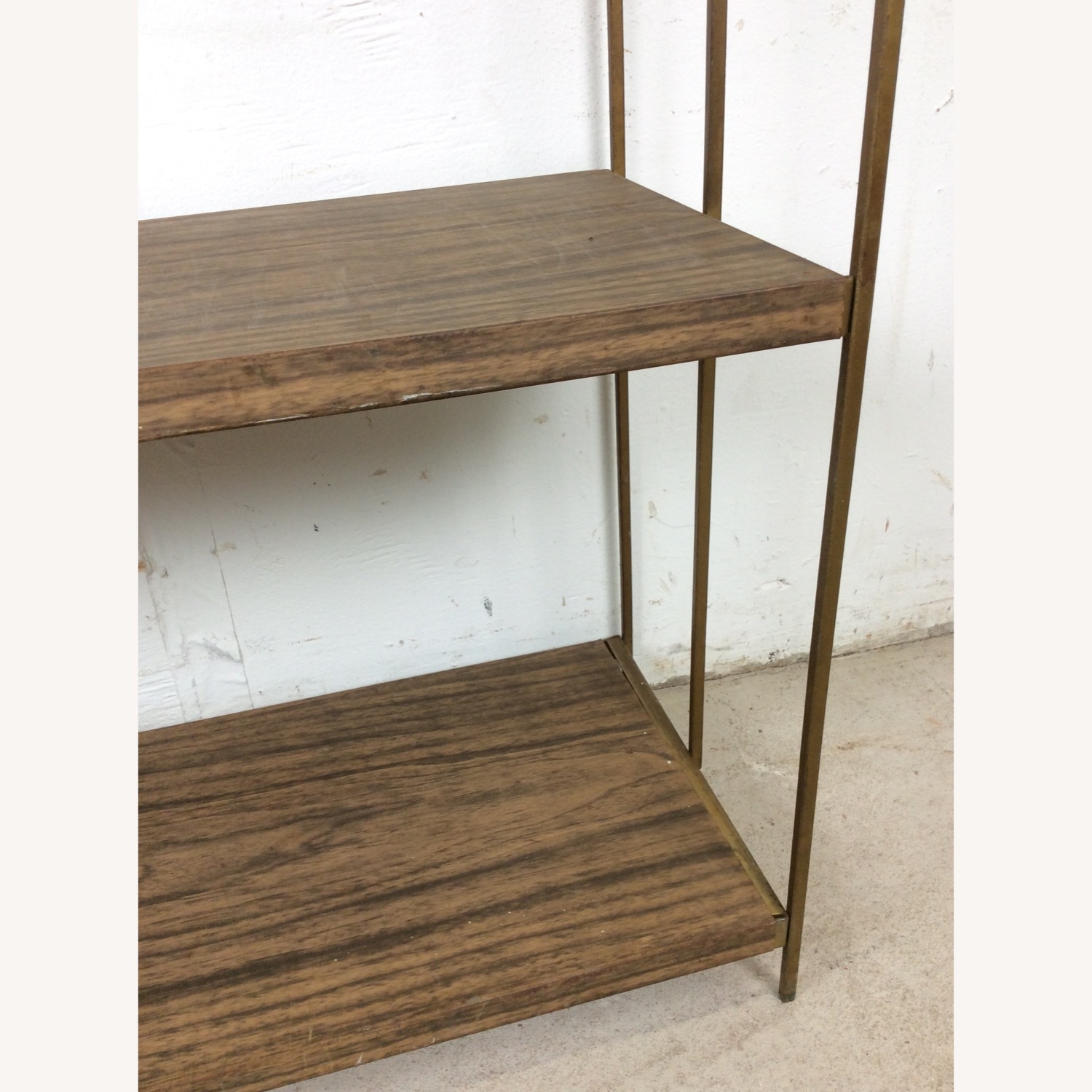 Mid Century Step Shelving with Faux Wood Print - image-7